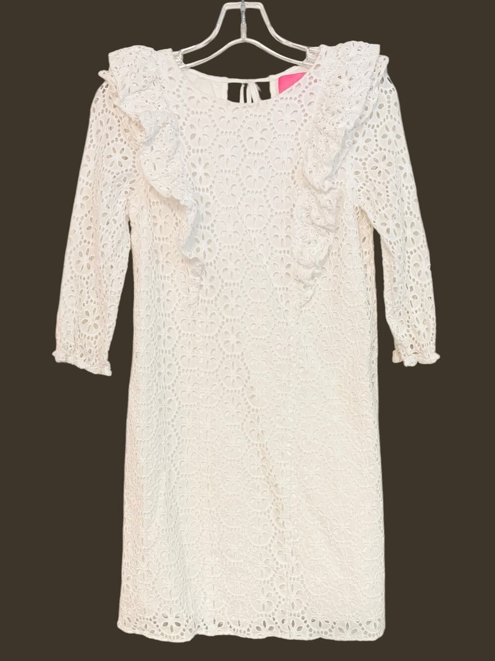 Lilly Pulitzer Primm White Eyelet Lace Dress XS Excellent Bridal/Resort Wear
